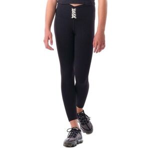 925fit Eva Leggings w/Lace Accent sz S adult black NWT